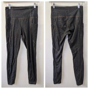 Athleta Gray Spacedye Salutation Stash Pocket Tight Size Small